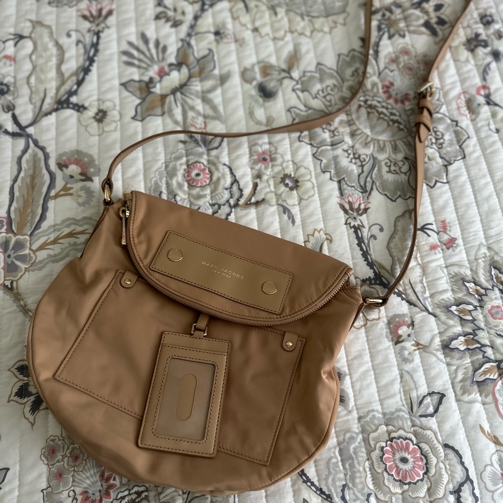 Marc Jacobs Preppy Natasha Nylon Crossbody Bag in “Iced Coffee”